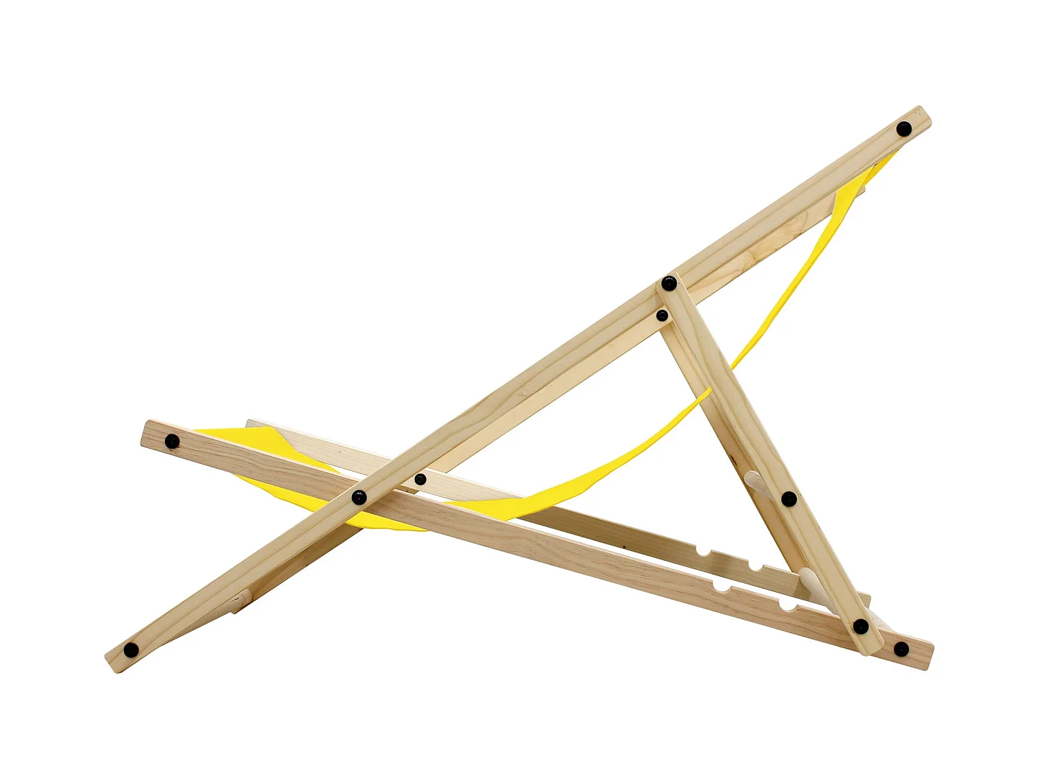 Set 3x Chaise longue de jardin pliable jaune en bois chiliennes 3 positions de couchage  jusqu'à 120 kg usage intérieur et extérieur balcon terrasse