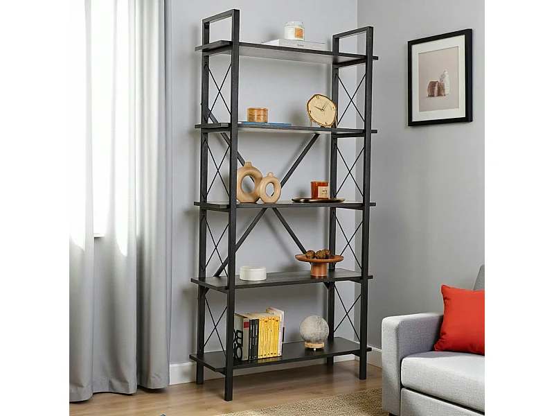 Bibliothèque étagère moderne avec croisillons JENA