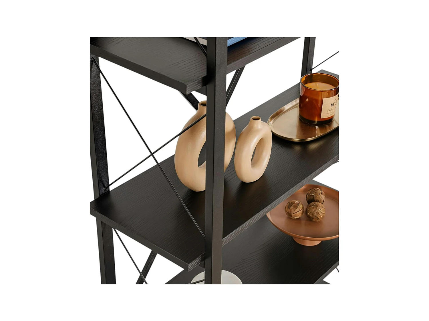 Bibliothèque étagère moderne avec croisillons JENA