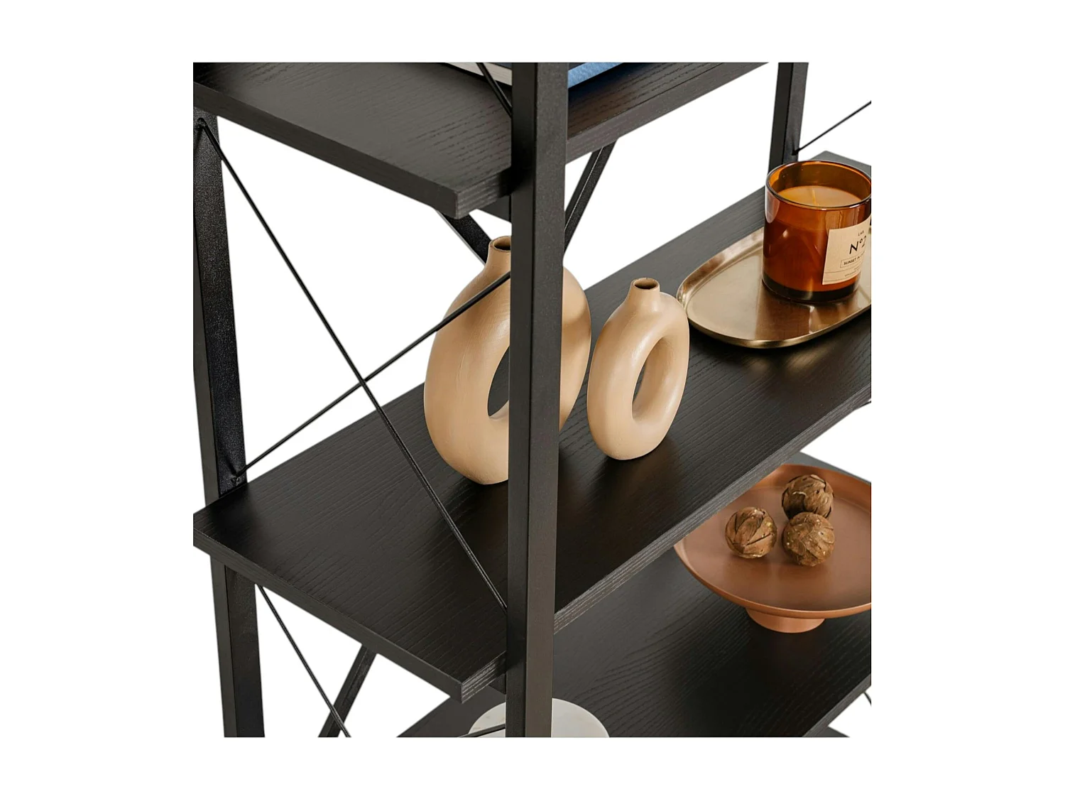 Bibliothèque étagère moderne avec croisillons JENA