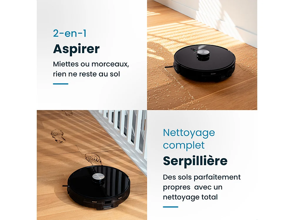 Aspiradora Robot Fregasuelos Conectado EZIclean Z7 Smart con Navegación Láser y Control por Voz