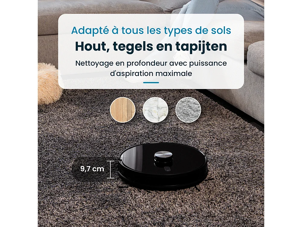 Aspiradora Robot Fregasuelos Conectado EZIclean Z7 Smart con Navegación Láser y Control por Voz