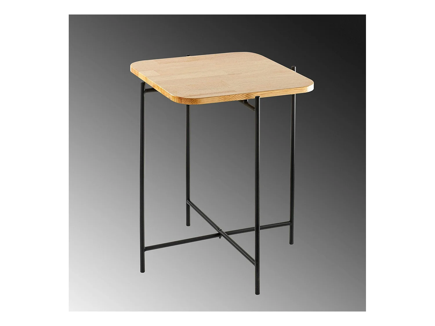 Petite table en bois carrée - structure métal noir JENA