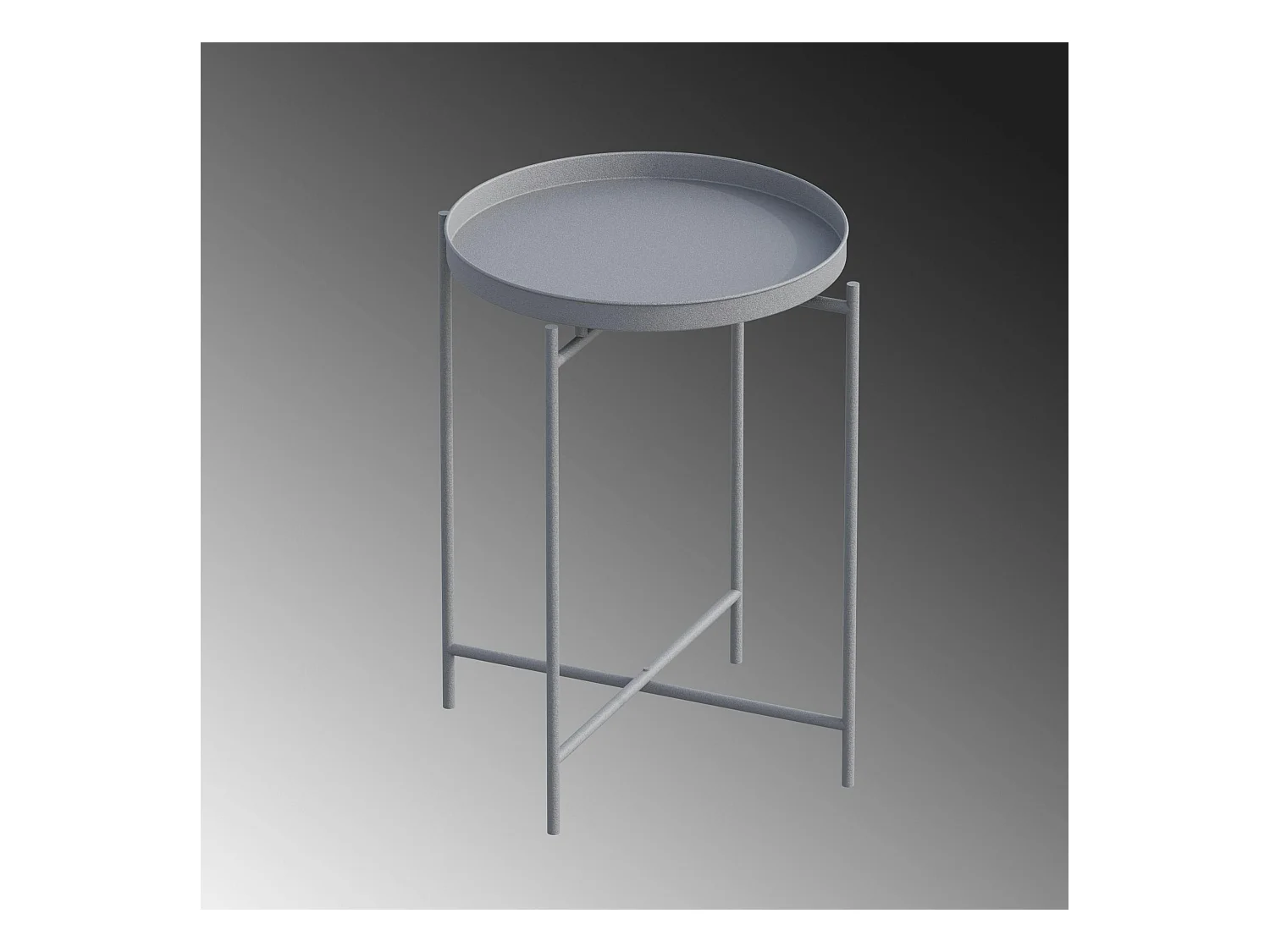 Petite table d'appoint grise - structure ronde, métal SFAX