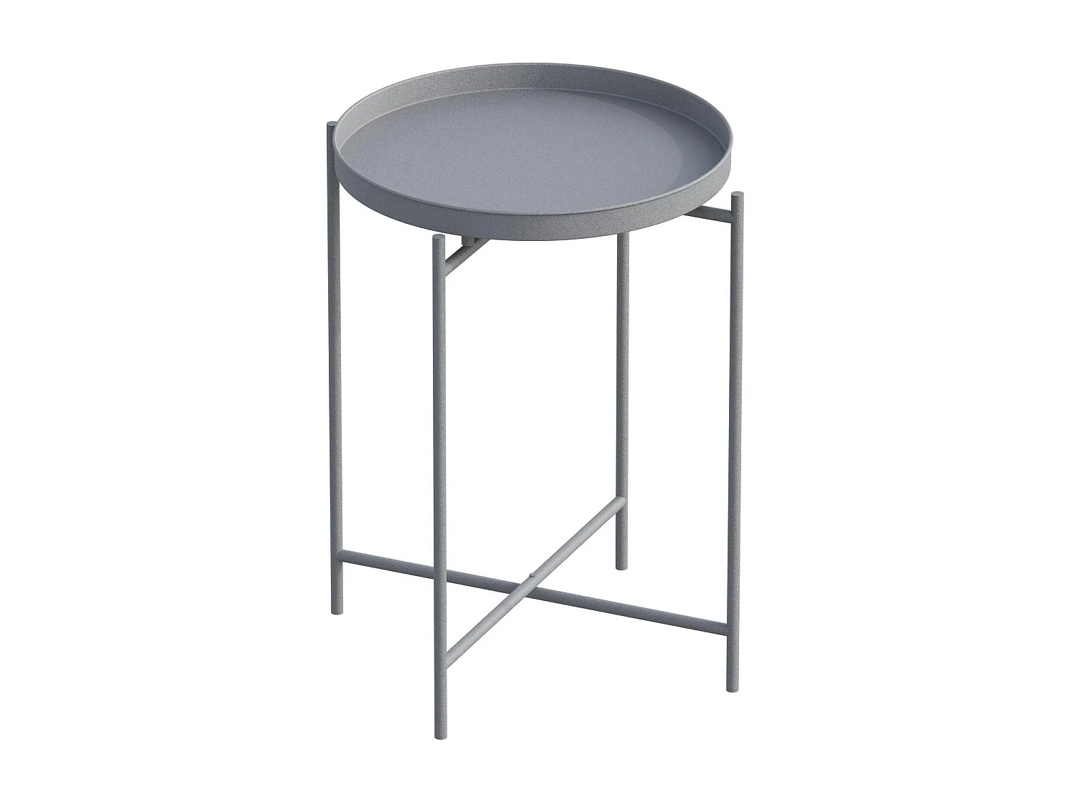 Petite table d'appoint grise - structure ronde, métal SFAX