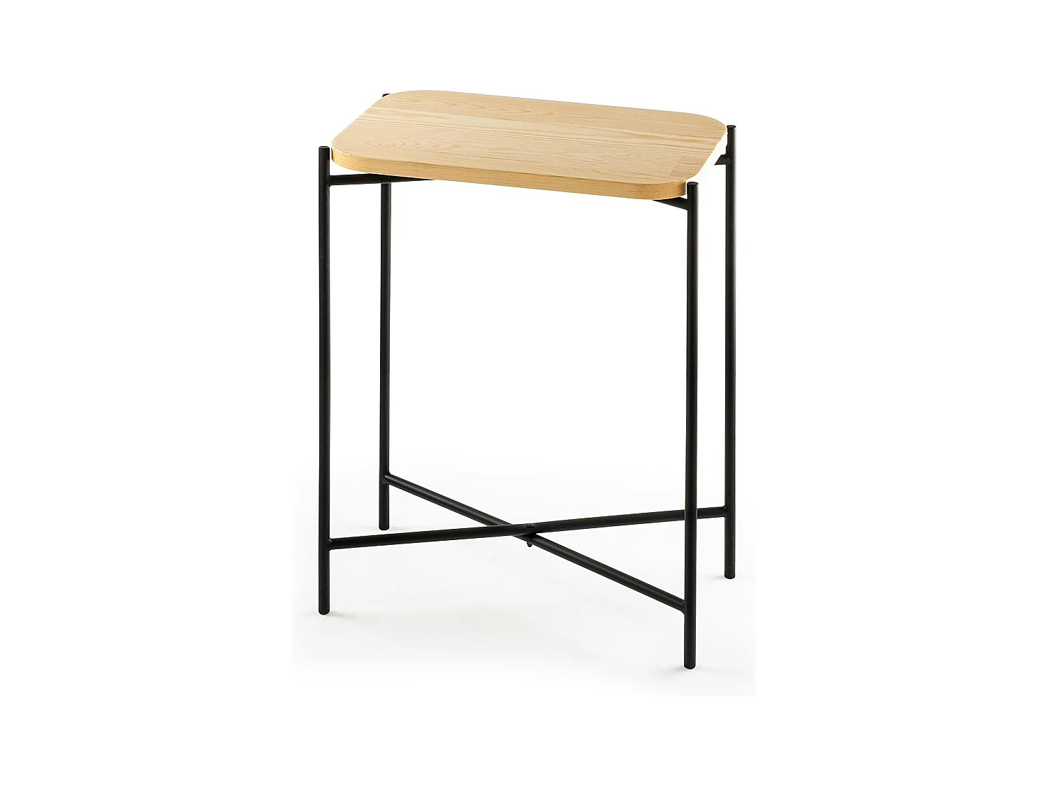 Petite table bois rectangulaire - structure métal noir JENA