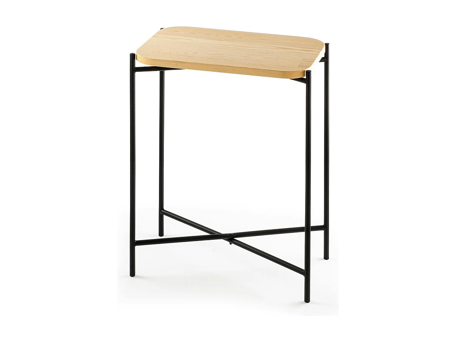 Petite table bois rectangulaire - structure métal noir JENA