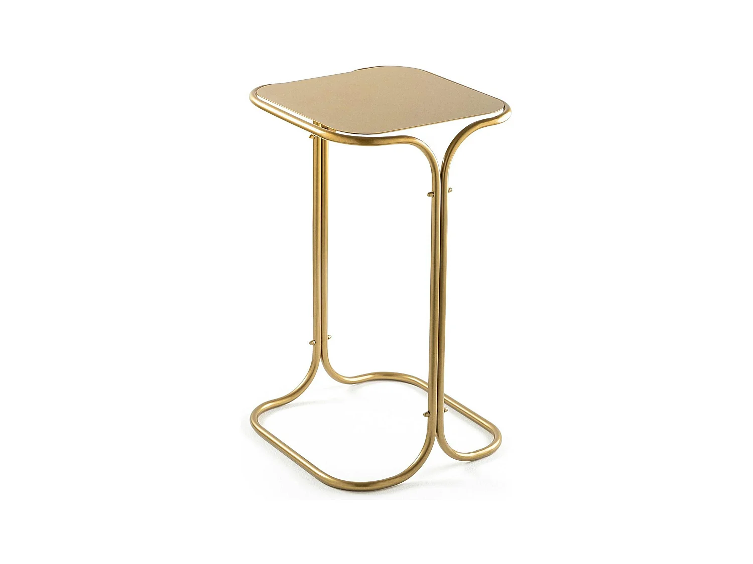 Petite table d'appoint dorée carrée - finition mate JENA