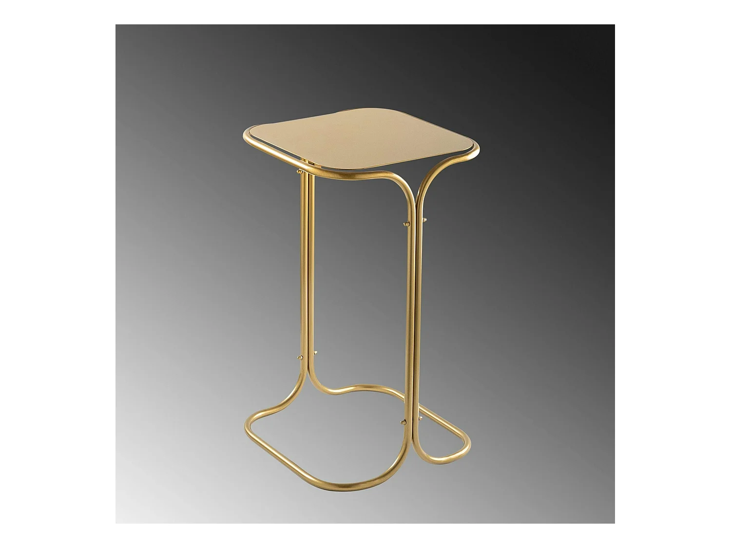 Petite table d'appoint dorée carrée - finition mate JENA