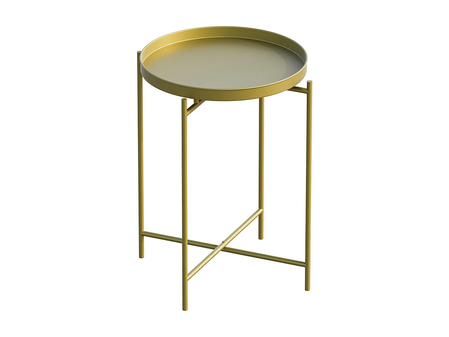 Petite table d'appoint dorée - structure ronde, métal SFAX