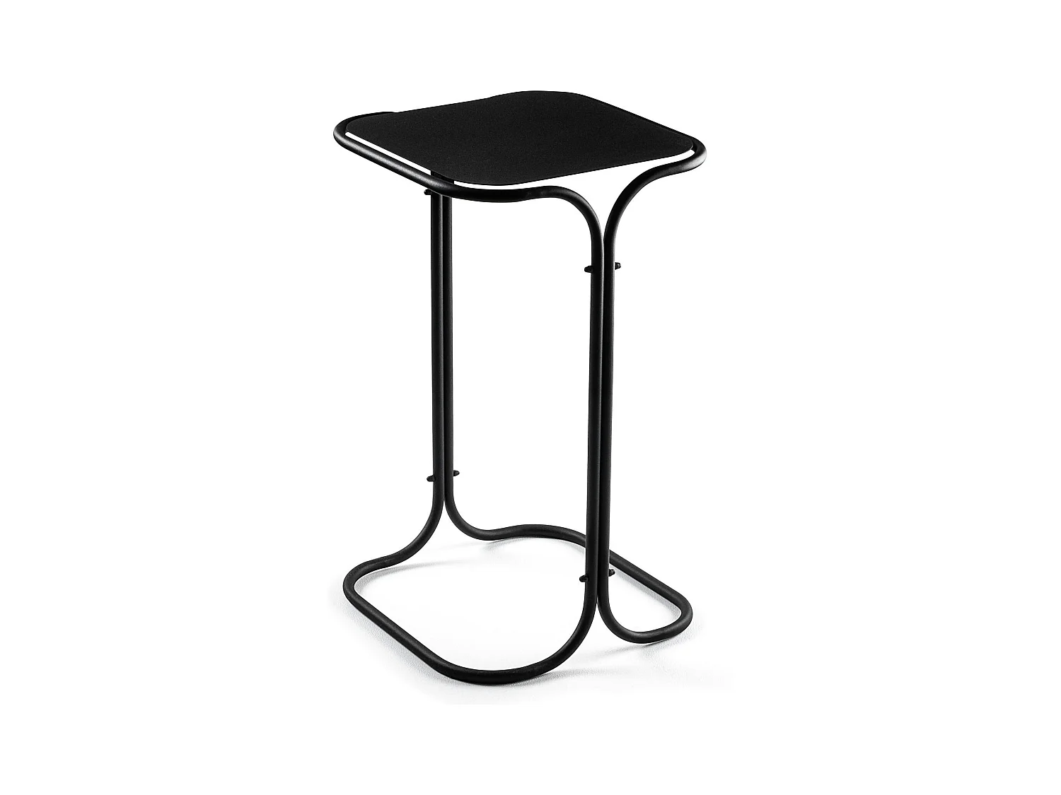 Petite table d'appoint noire carrée - finition mate JENA