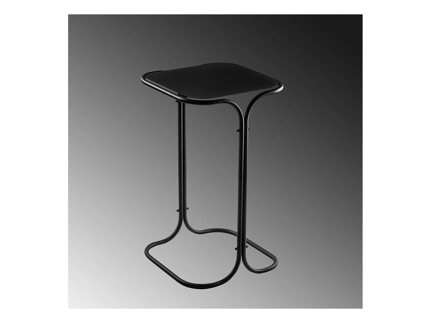 Petite table d'appoint noire carrée - finition mate JENA
