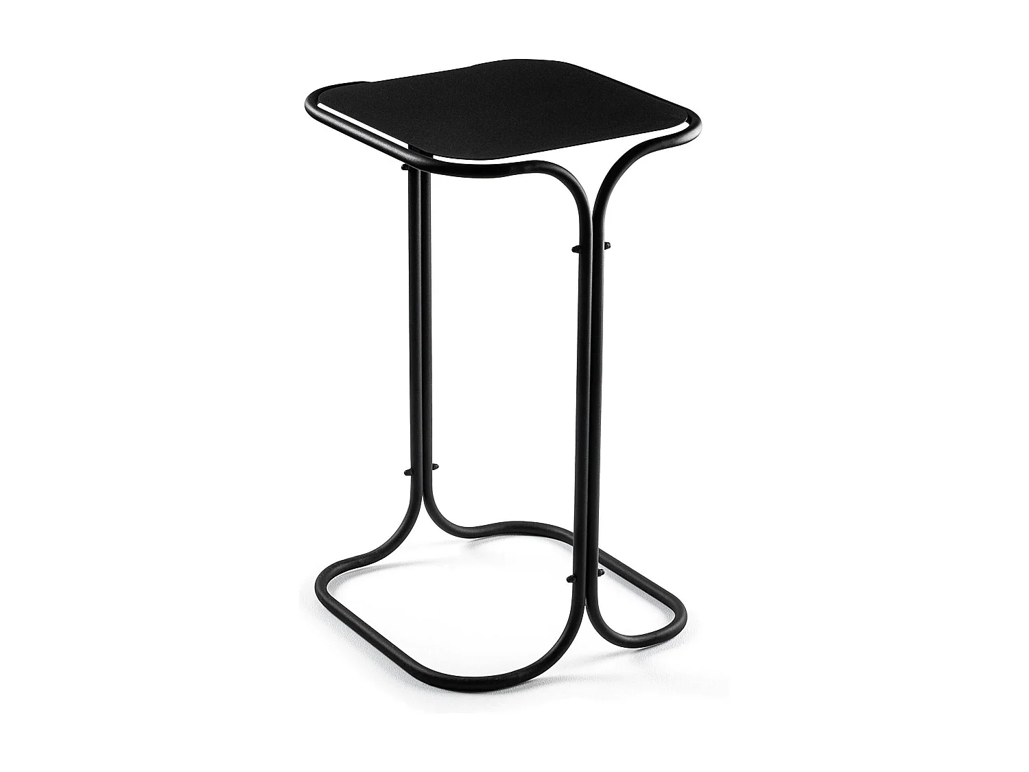 Petite table d'appoint noire carrée - finition mate JENA