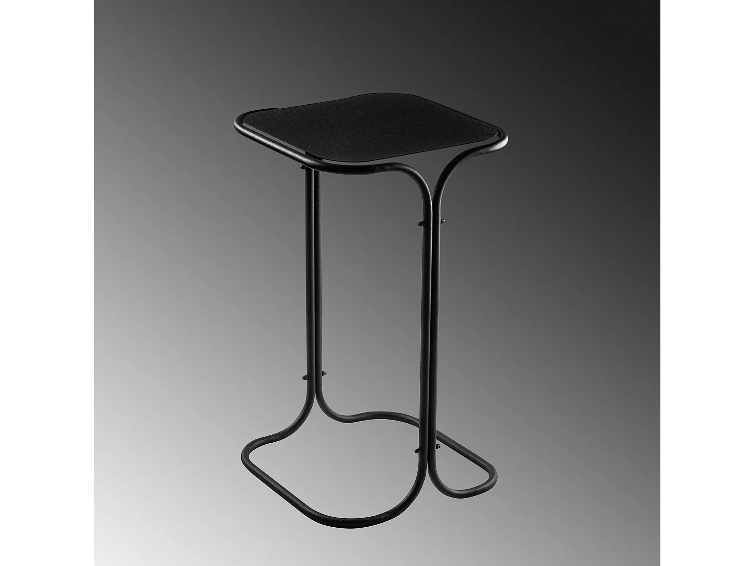 Petite table d'appoint noire carrée - finition mate JENA