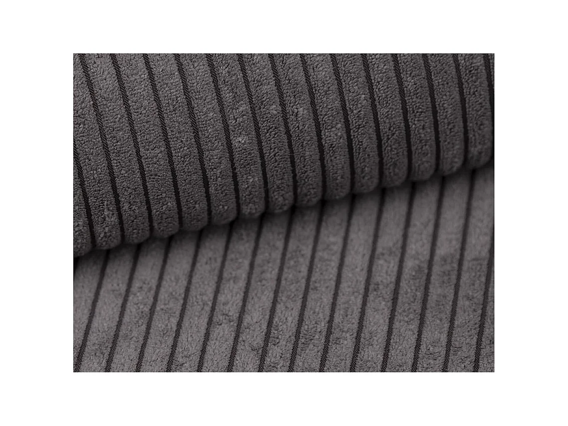 Canapé d'angle ALYA panoramique convertible 6 places en velours cotelé - Gris