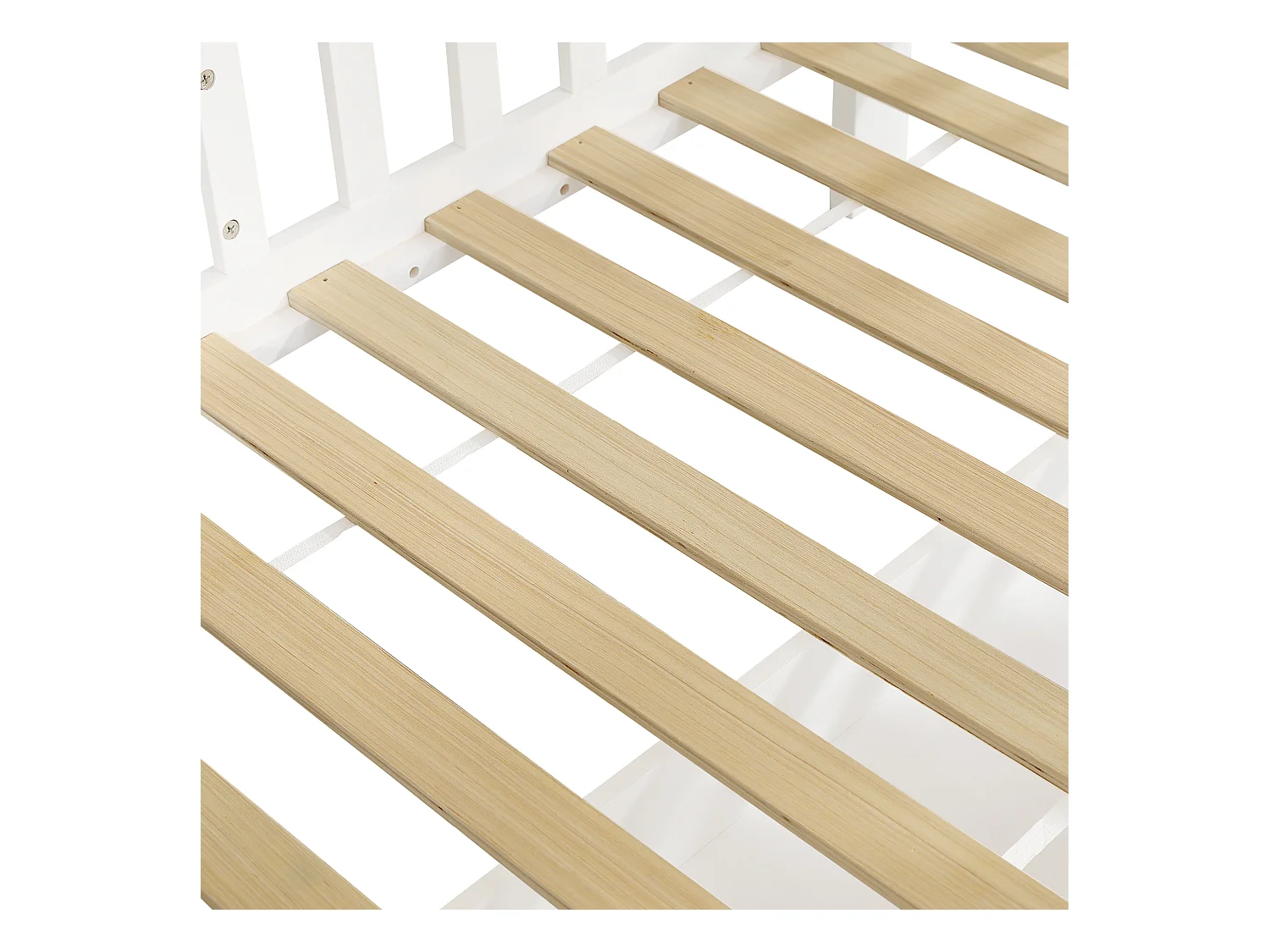 Lit superposé enfant 90x200 cm - avec bureau - avec 2 tiroirs - avec toit et fenêtres - Bois massif + MDF - Blanc (sans matelas)