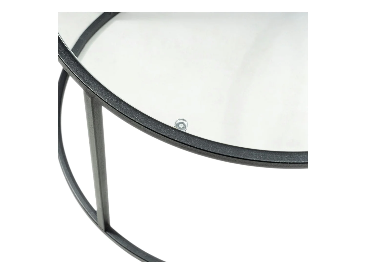 Table basse ronde verre ⌀60 cm - structure métal noir TULUM