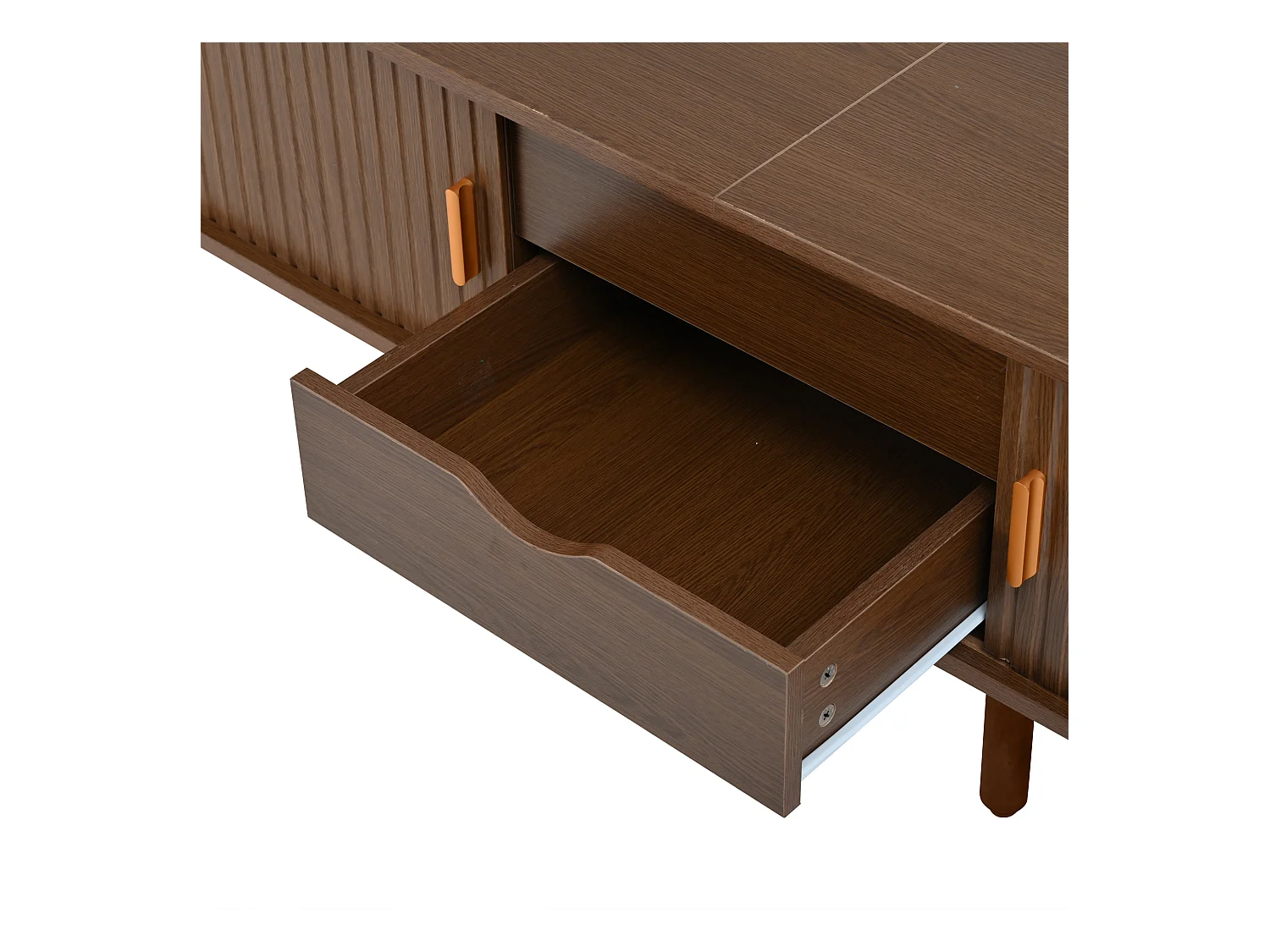 TV-Schrank 175×40×42 cm - 2 Schubladen - 2 Schiebetüren - für 75-Zoll-Fernseher geeignet - braun