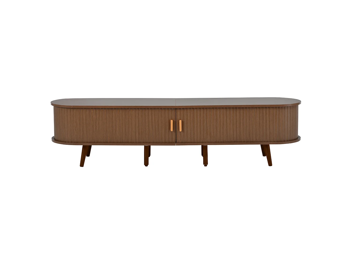 TV Stand 175x40x42 cm - 2 Drawers - 2 Sliding Doors - Compatible with 75-inch TVs - Brown