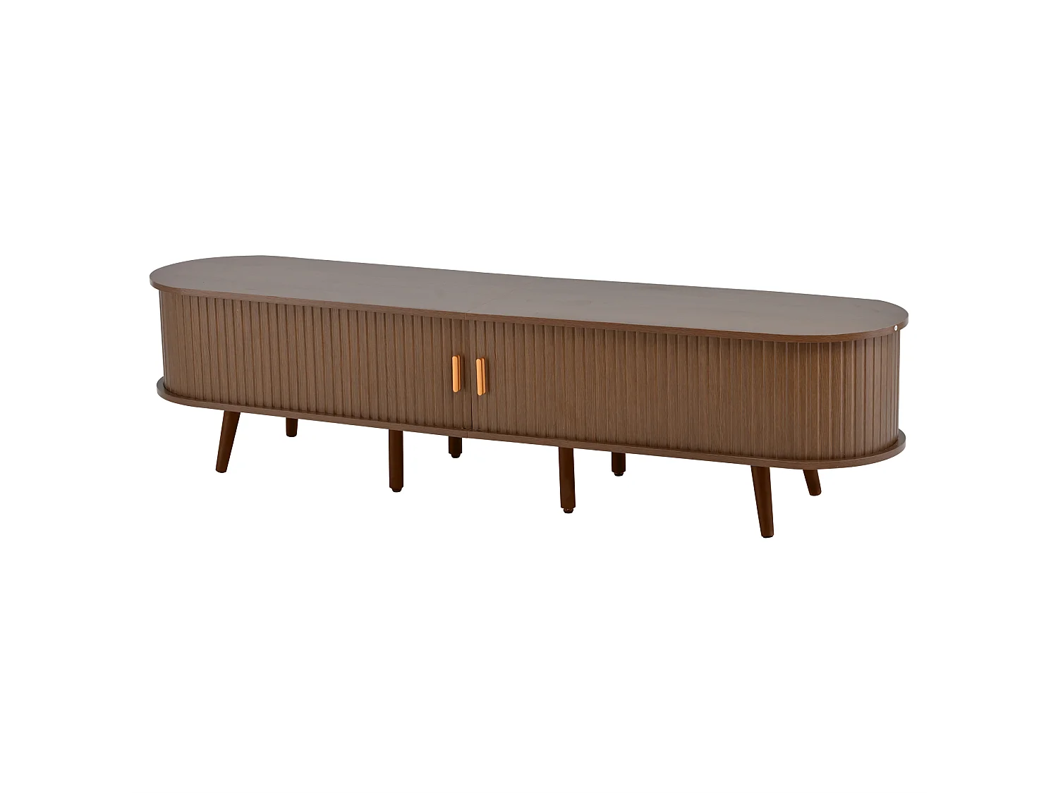 TV Stand 175x40x42 cm - 2 Drawers - 2 Sliding Doors - Compatible with 75-inch TVs - Brown