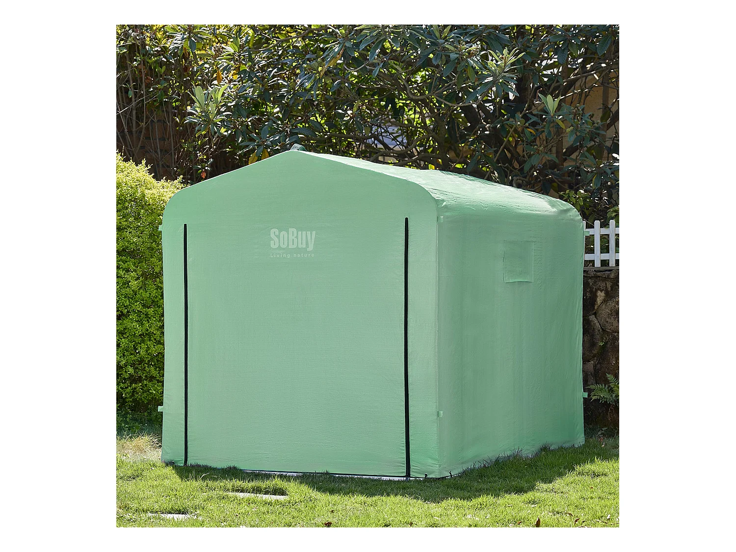 SoBuy Waterdichte Buitentent Motorfiets Berging met Haken Garage voor Fietsen en Gereedschap Groen 159x219x165 cm