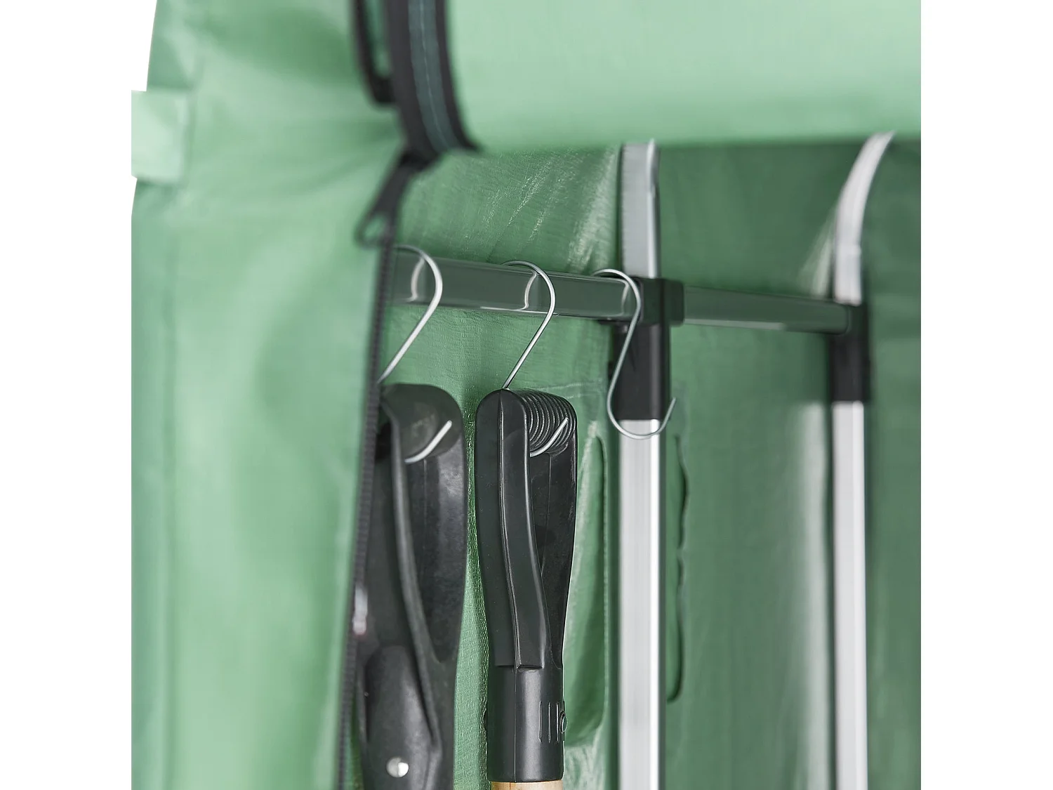 SoBuy Waterdichte Buitentent Motorfiets Berging met Haken Garage voor Fietsen en Gereedschap Groen 159x219x165 cm