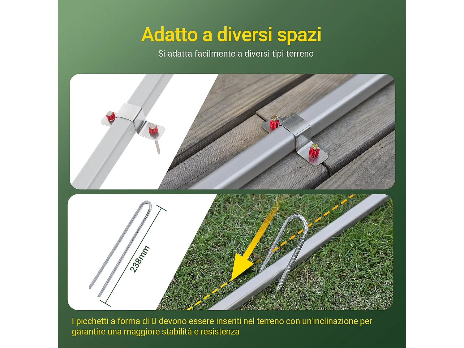 SoBuy Waterdichte Buitentent Motorfiets Berging met Haken Garage voor Fietsen en Gereedschap Groen 159x219x165 cm