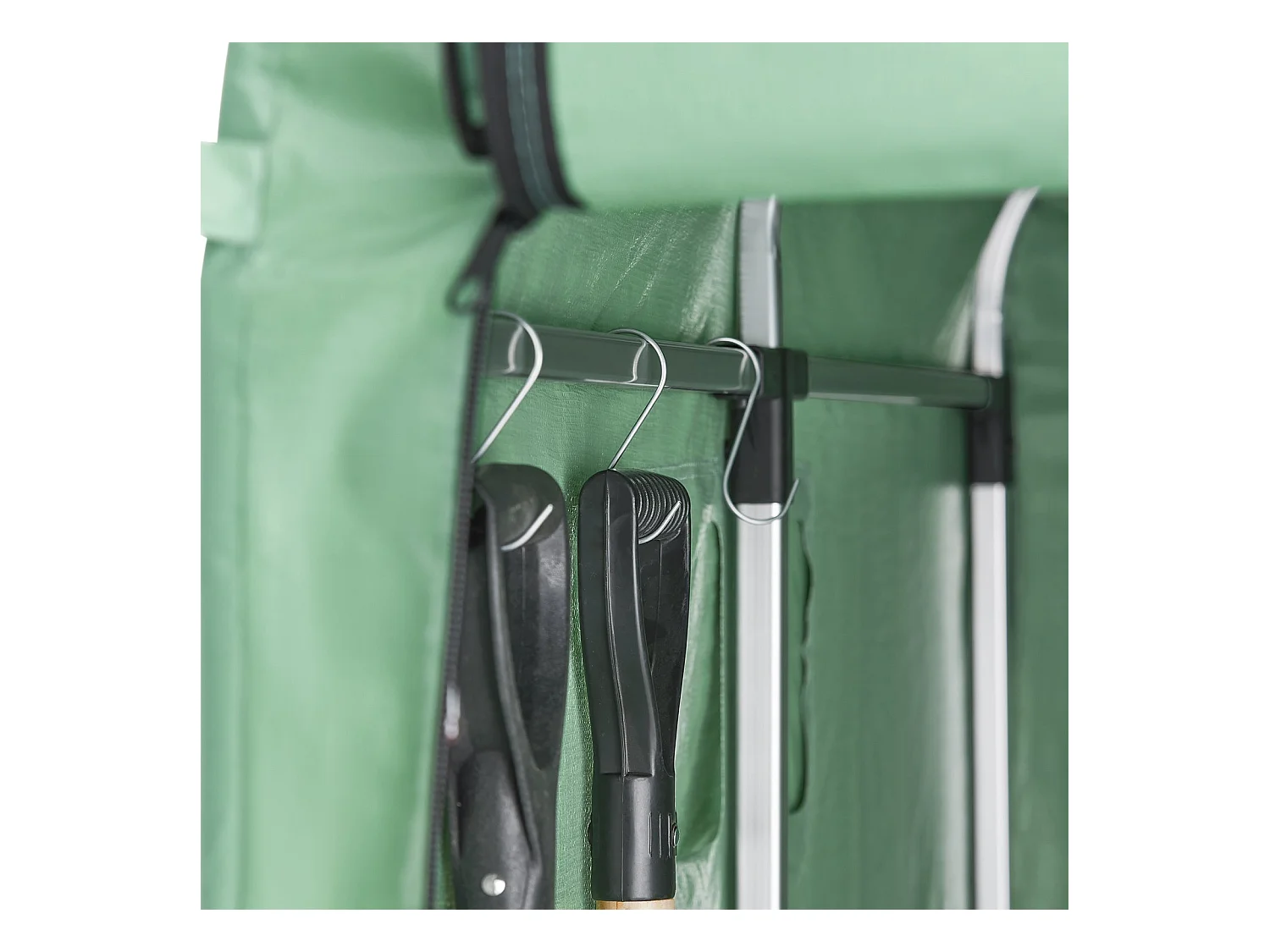 SoBuy Abri de jardin imperméable vert avec crochets pour motos vélos et outils 159x219x165 cm