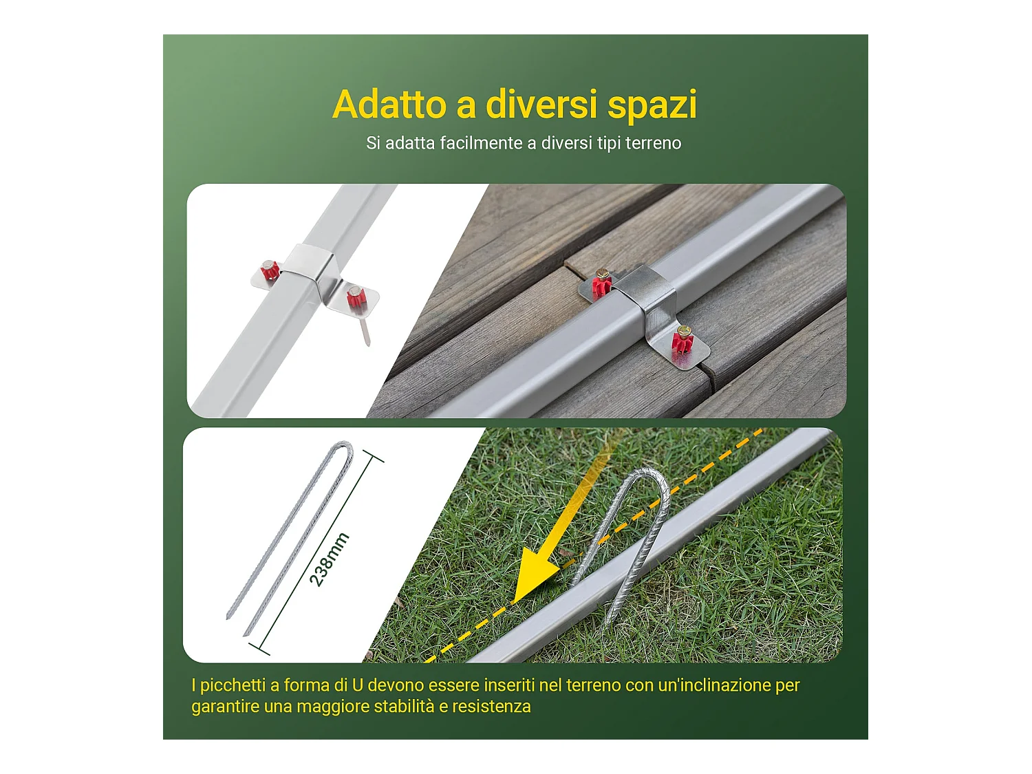 SoBuy Abri de jardin imperméable vert avec crochets pour motos vélos et outils 159x219x165 cm