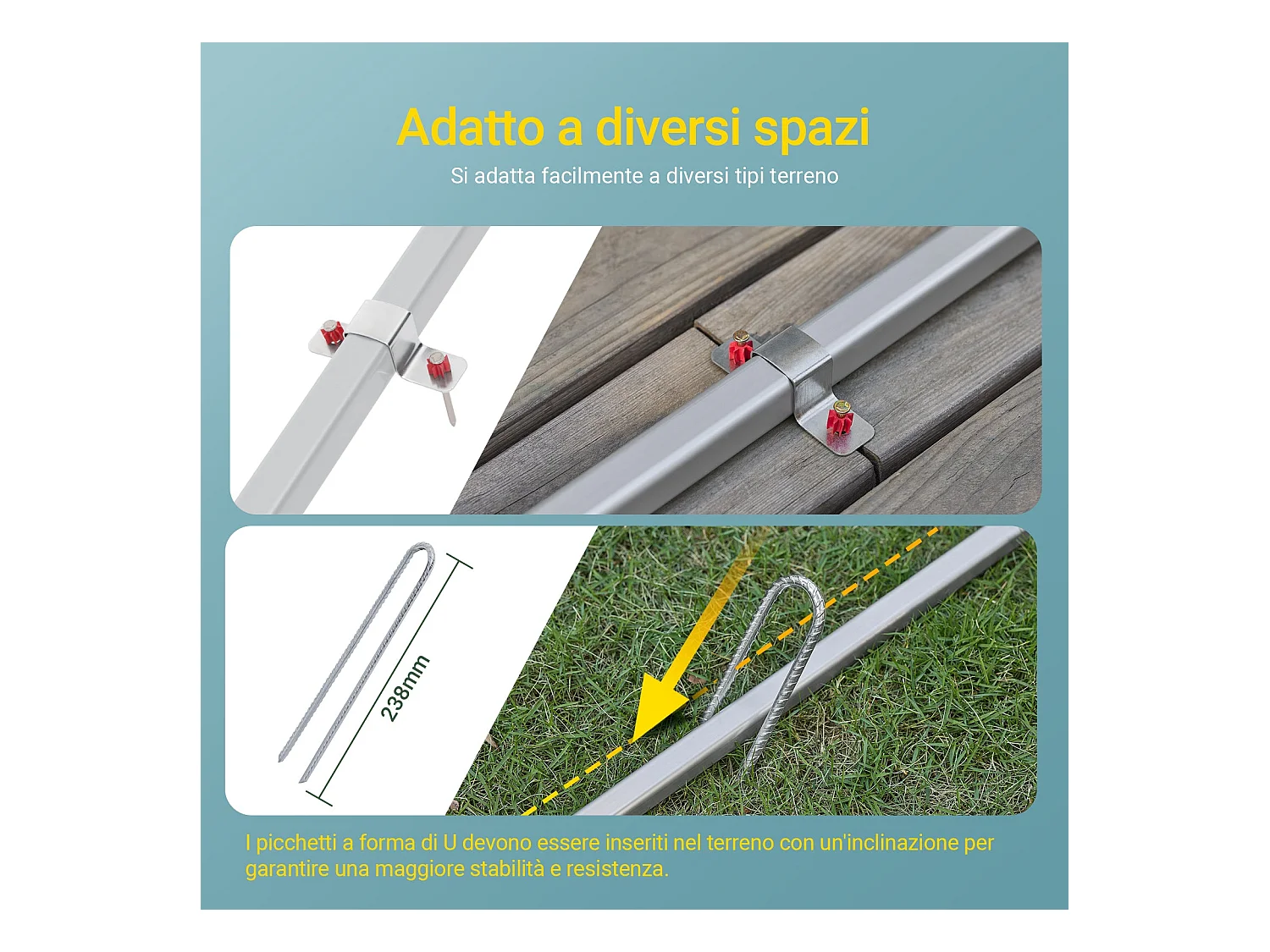 SoBuy abri de jardin imperméable avec crochets bleu clair 159x219x165 cm