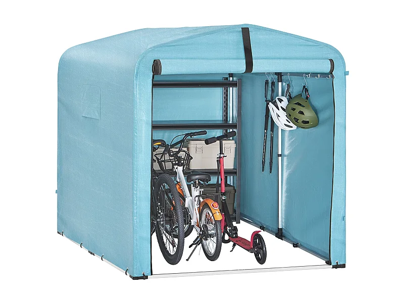 SoBuy abri de jardin imperméable avec crochets bleu clair 159x219x165 cm