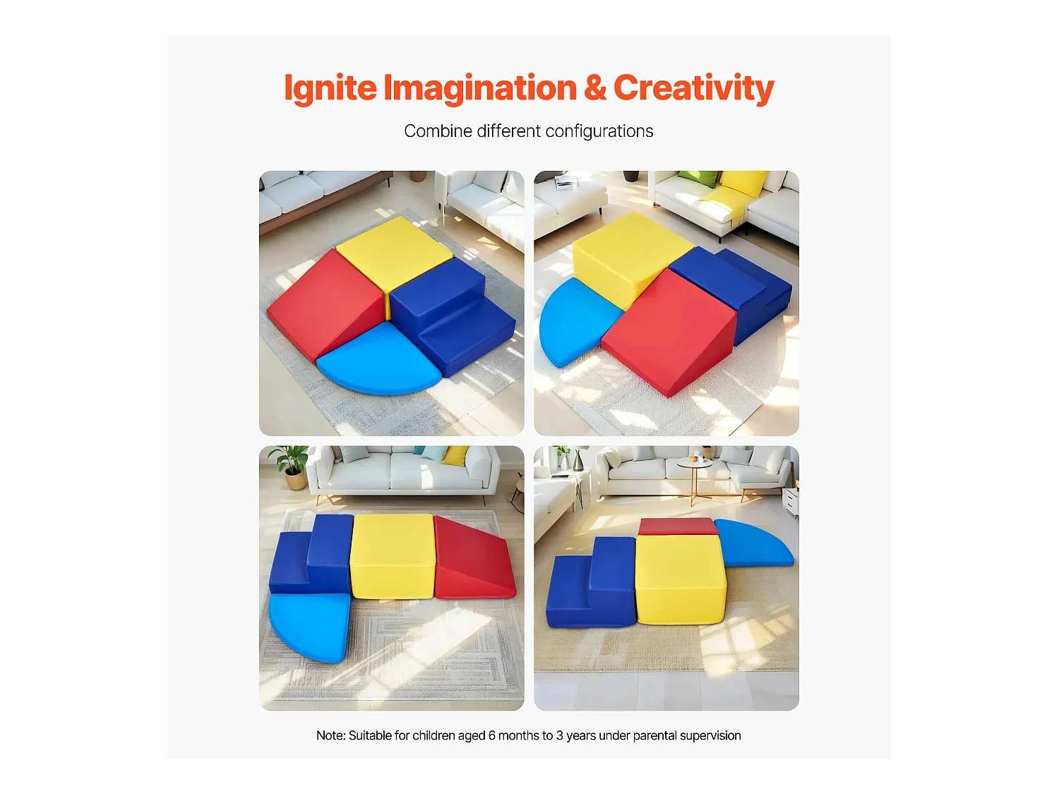 Brinquedo de Escalada, SucceBuy, Blocos de Espuma para Escalada de 4 Peças para Crianças Pequenas e Pré-Escolares, Conjunto de Atividades no Interior