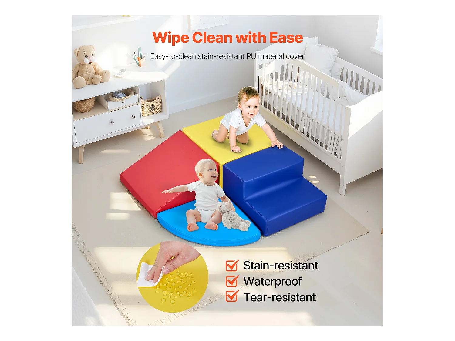 Brinquedo de Escalada, SucceBuy, Blocos de Espuma para Escalada de 4 Peças para Crianças Pequenas e Pré-Escolares, Conjunto de Atividades no Interior