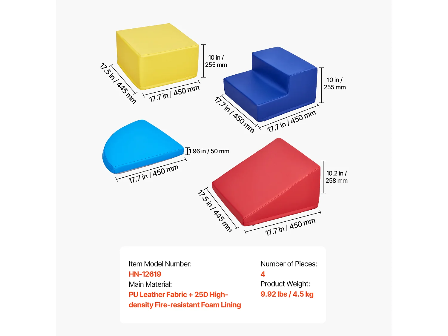 Jouet d'Escalade, SucceBuy Blocs d'Escalade en Mousse, 4 Pièces, pour Tout-Petits et Enfants d'Âge Préscolaire, Ensemble d'Activités d'Intérieur
