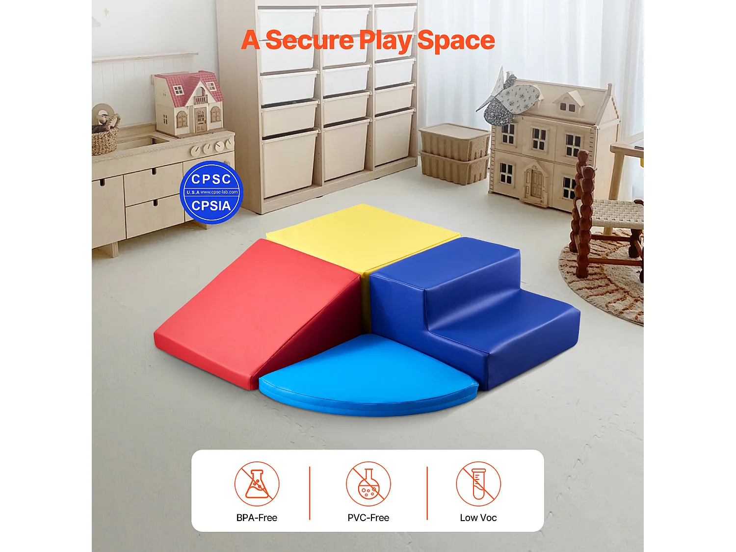 Jouet d'Escalade, SucceBuy Blocs d'Escalade en Mousse, 4 Pièces, pour Tout-Petits et Enfants d'Âge Préscolaire, Ensemble d'Activités d'Intérieur
