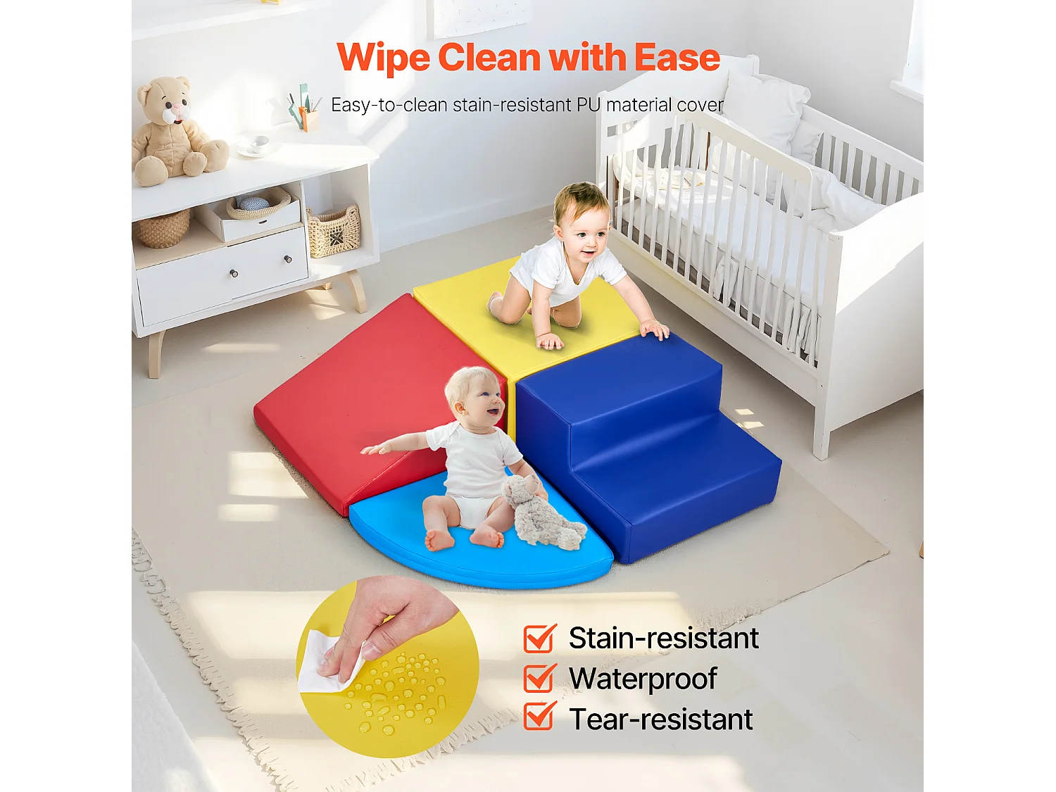 Jouet d'Escalade, SucceBuy Blocs d'Escalade en Mousse, 4 Pièces, pour Tout-Petits et Enfants d'Âge Préscolaire, Ensemble d'Activités d'Intérieur