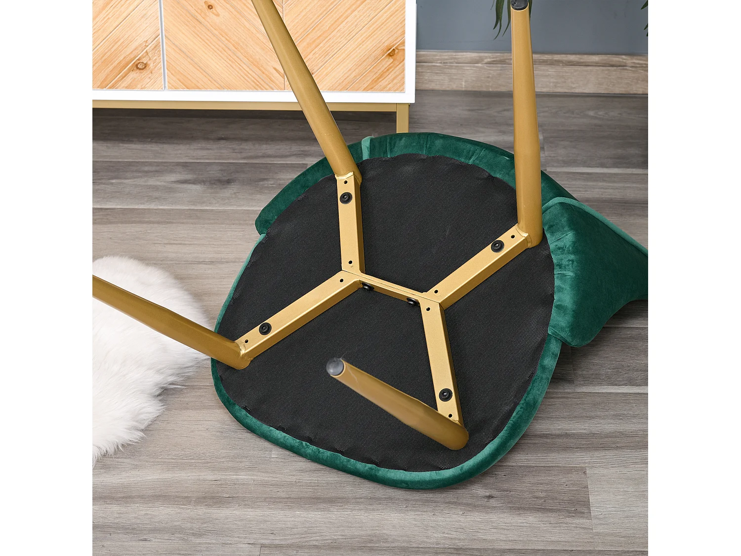 Set 2 sedie moderne e imbottite da salotto o cucina verde e nero