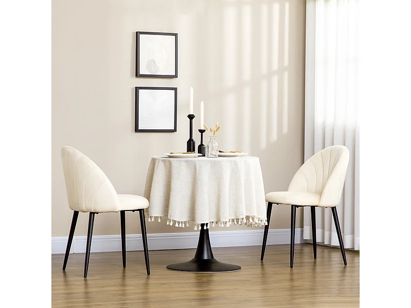 Set 2 sedie imbottite per soggiorno e sala da pranzo beige