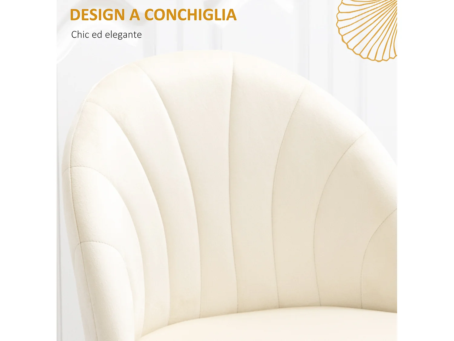 Set 2 sedie imbottite per soggiorno e sala da pranzo beige