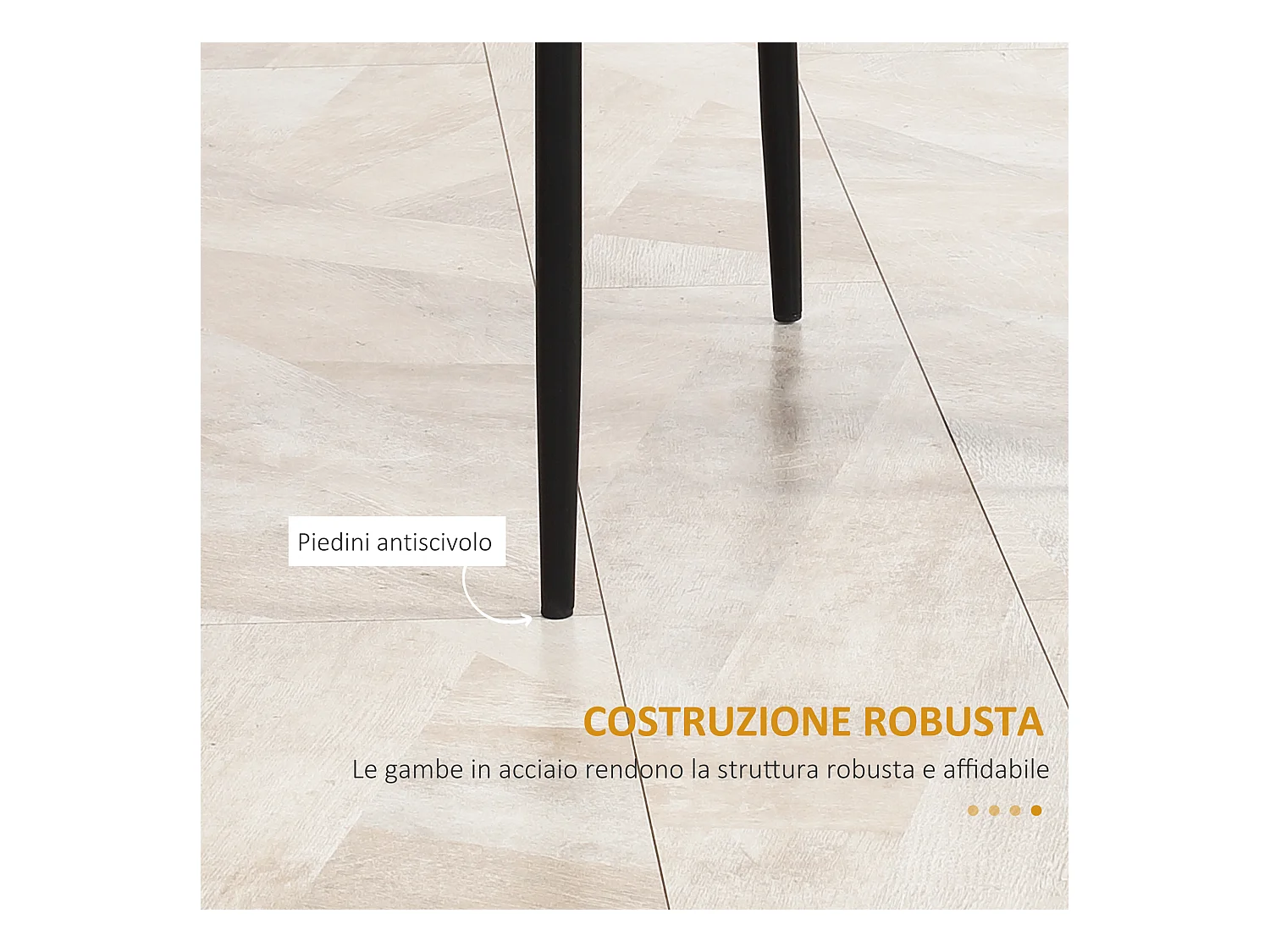 Set di 4 sedie da cucina con schienale alto finta pelle nera