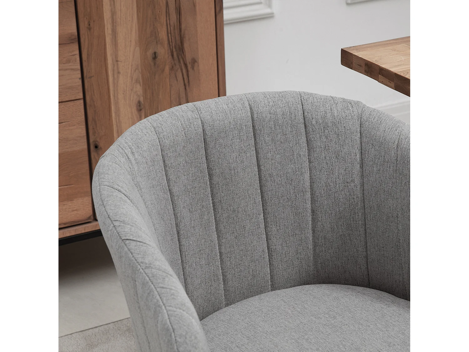 Set 2 sedie imbottite moderne rivestimento in tessuto grigio