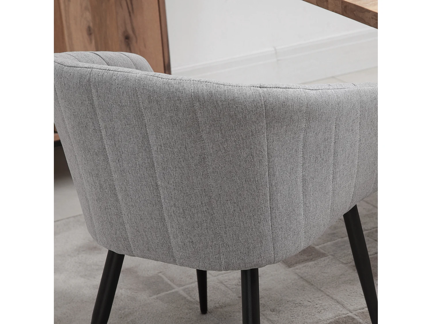 Set 2 sedie imbottite moderne rivestimento in tessuto grigio