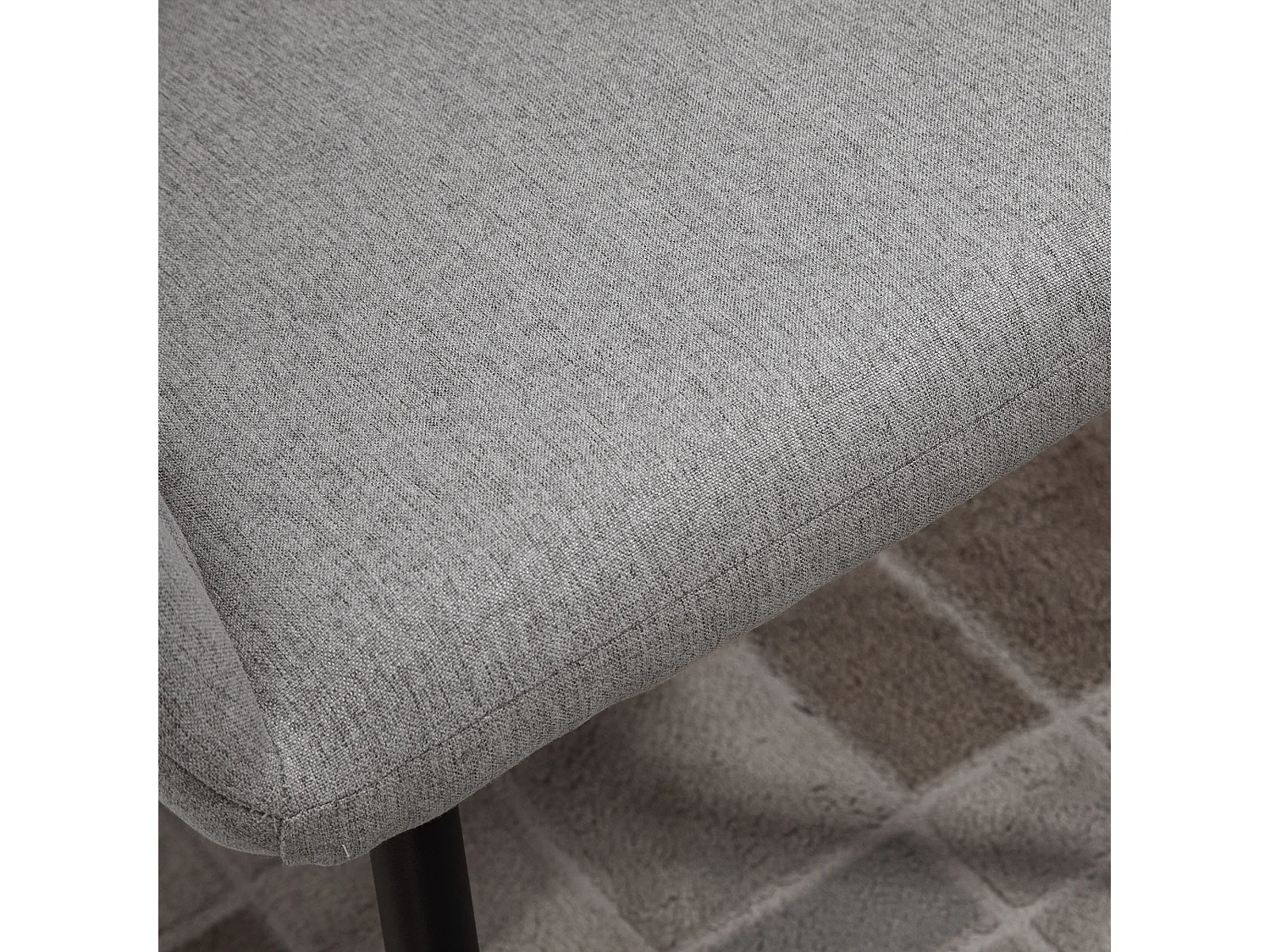 Set 2 sedie imbottite moderne rivestimento in tessuto grigio