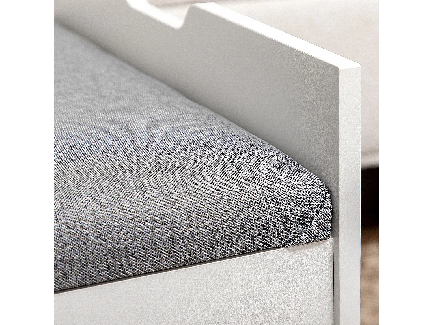 Toeletta da camera con specchiera cassetto e sgabello in legno