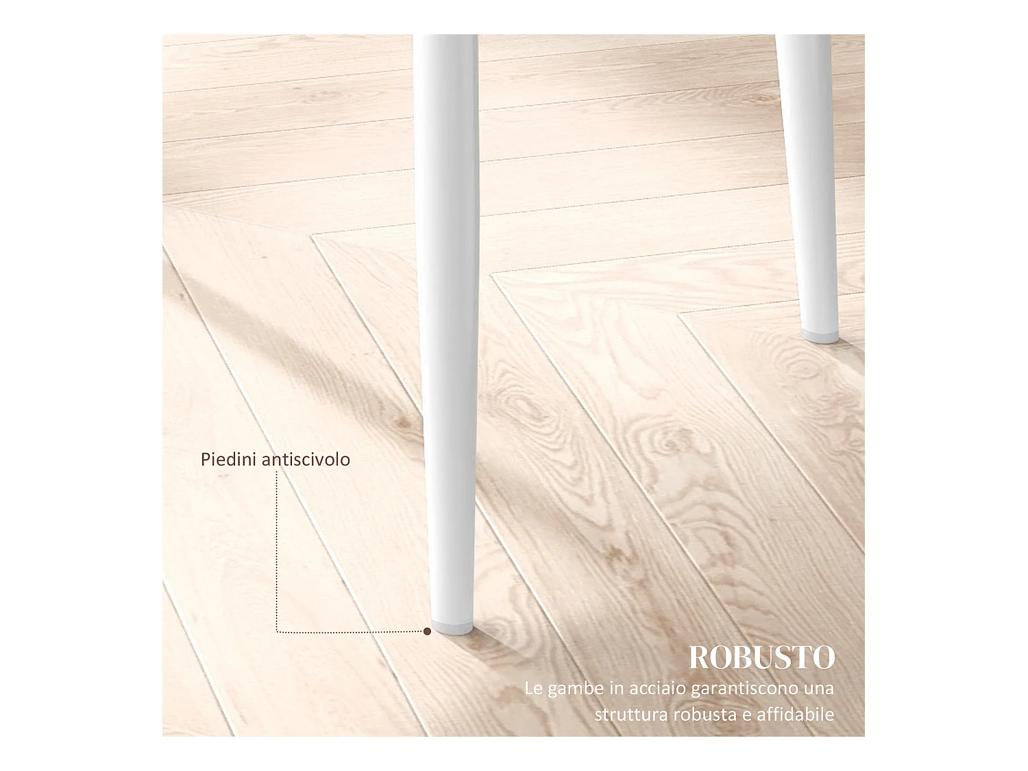 Set 2 sedie da pranzo in finta pelle acciaio con schienale alto bianco