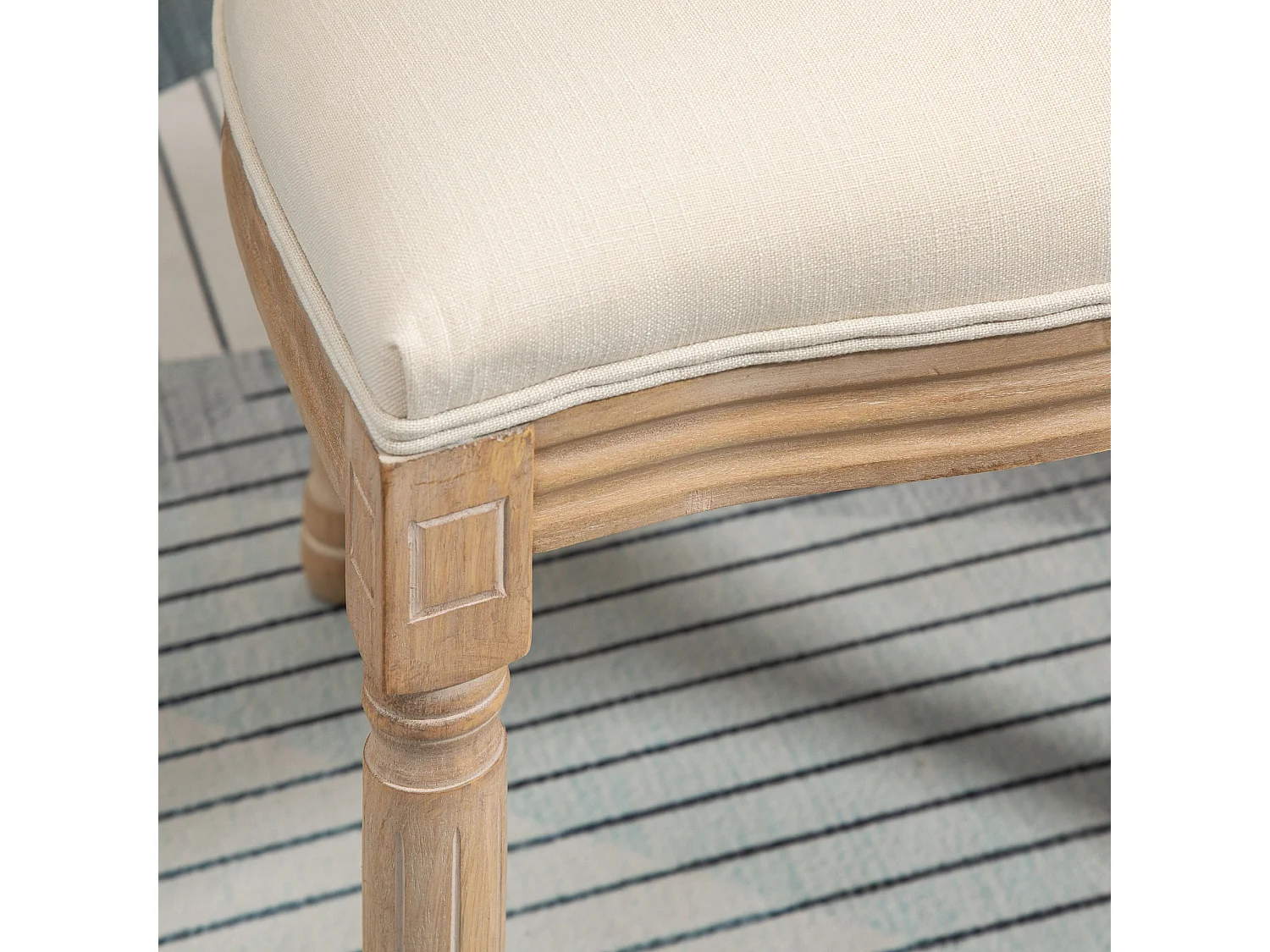 Set 2 sedie soggiorno schienale traforato 49x56x96cm crema