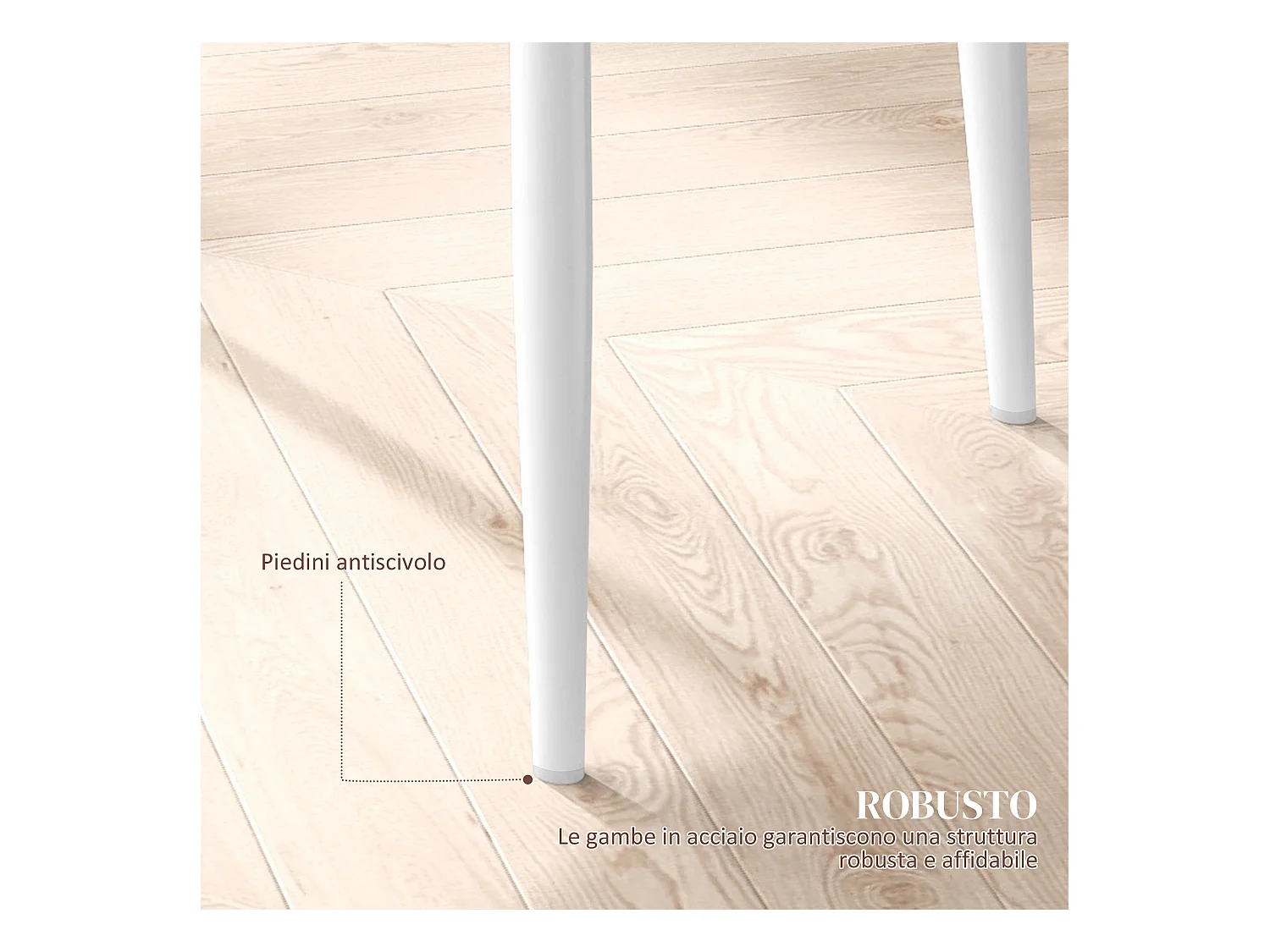 Set 6 sedie da pranzo in finta pelle acciaio con schienale alto bianco