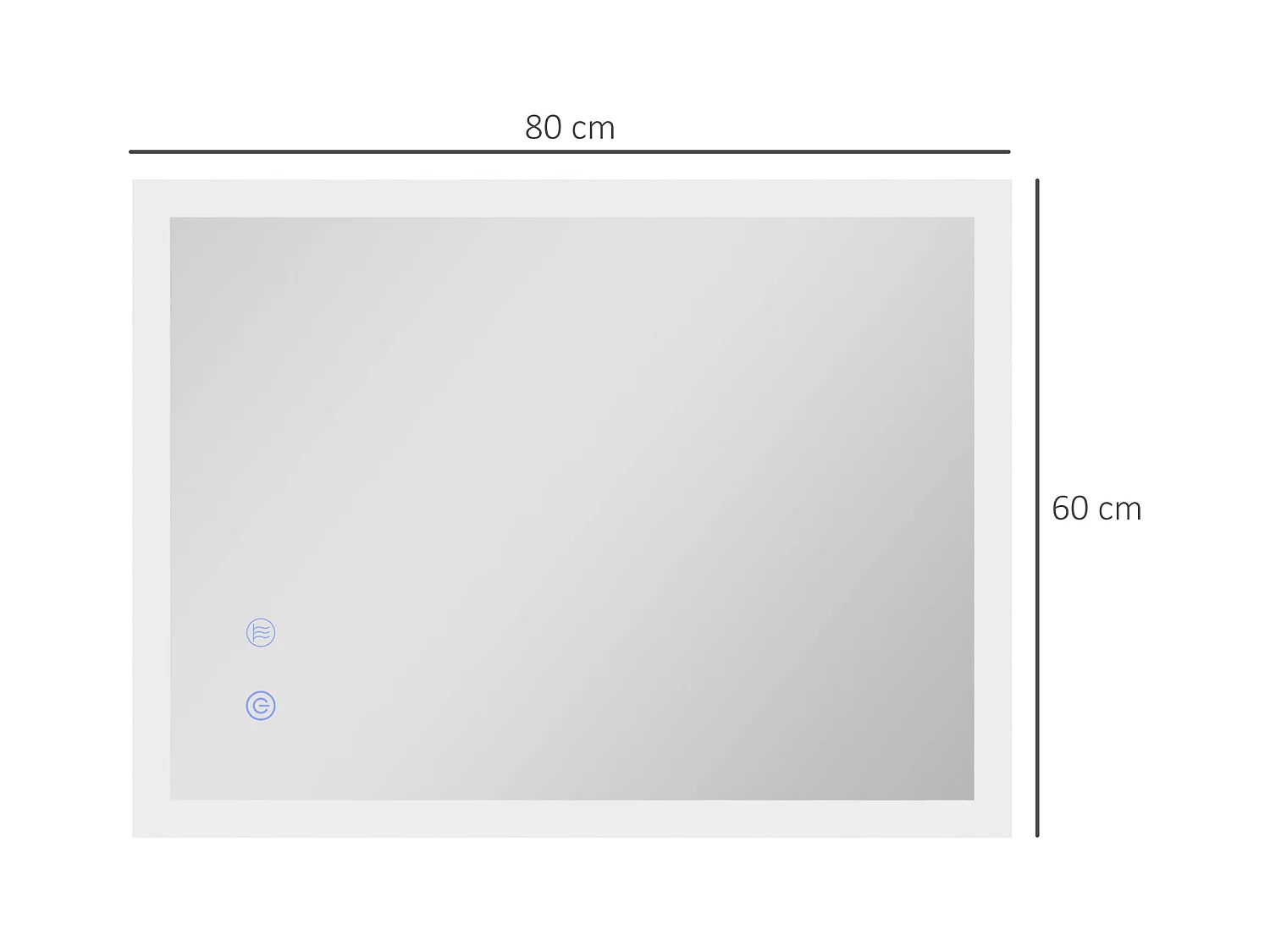 Specchio bagno led a 3 colori in vetro e metallo trasparente