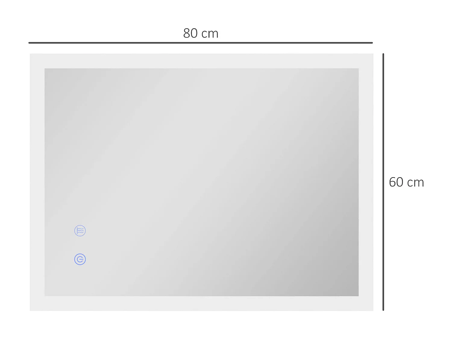 Specchio bagno led a 3 colori in vetro e metallo trasparente