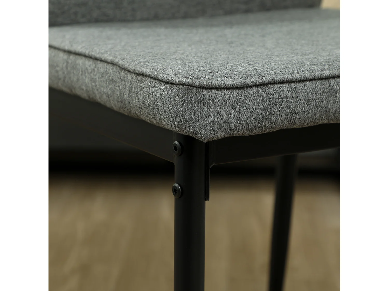 Set 2 sedie da pranzo imbottite senza braccioli in velluto grigio